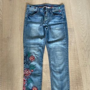 Desigual Embroidered button up Happy Jeans
